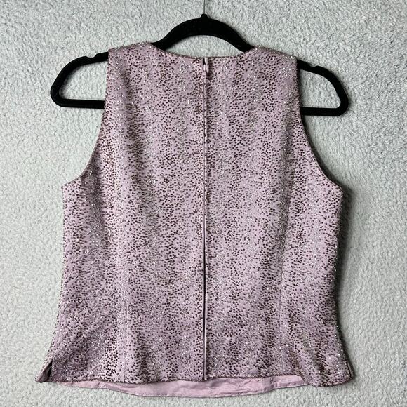 ZOLA EVENING Top Womens 10 Purple Lilac Sleeveless Sequin Top Wedding‎ Dressy - Picture 2 of 10